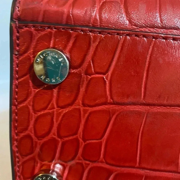 Michael kors red  leather satchel handbag - Picture 6 of 14